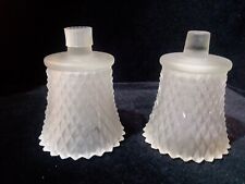 2 Diamond Frosted Point Peg Votive Cup Candle Holders picture