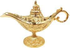 Vintage Legend Aladdin Magic Genie Lamp - Metal Carved Wishing Light for Home We picture