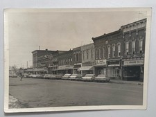Vtg 1950's Holly, Michigan Downtown Saginaw Street Photo - Cars, Gulf, Amoco, picture