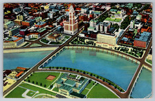 c1960s Columbus Ohio Civic Center Scioto River Aerial View Postcard picture