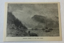 1889 magazine engraving ~ HERRING FISHERY ON THE WEST COAST Norway picture