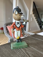 Vtg Kurt Adler Fox Run Cast Iron door stop Snooty FOX Equestrian decor Original picture