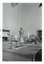 Disneyland's Tomorrowland Clock Of The World Moonliner Rocket Photo Snapshot Vtg picture