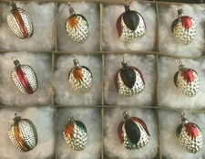 AWESOME Vtg. 1930-40s GERMAN MERCURY GLASS FEATHER TREE XMAS ORNAMENTS  w/box #1 picture