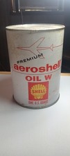VINTAGE 1965 SHELL PREMIUM AEROSHELL 1QT AVIATION UNOPENED OIL CAN L@@K picture