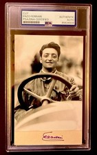 Enzo Ferrari Autographed Portrait - Purple Ink - Extremely Rare picture