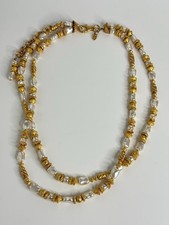 Vintage EXP Korea Womens Belt Gold Tone Faux Pearls Baroque Wedding 38