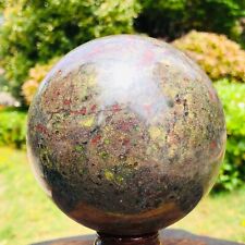 5.67LB Natural Dragon Blood Stone Quartz Crystal Sphere Ball Healing Chakra picture