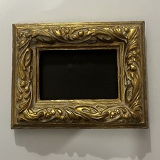VTG Mexican Hand Carved Fruit Gilt Wood Frame 9.5 X 7.5 Gold picture