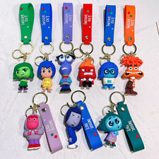 9 Styles Cute Disney Inside Out 2 PVC Bags Hanger Pendant Keychains Set Key Ring picture