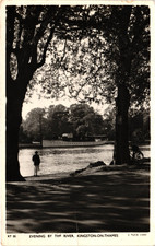 ENGLAND London Kingston-on-Thames River 1957 Real Photo Tuck's Postcard picture