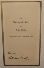 Germany 1924 Jewish Judaica German Hamburg HIRSCH Bar Mitzvah Invitation Menu picture