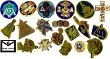 20 PC Lot Masonic Assorted Lapel Pins Knight Templar York Rite Malta Past Master picture