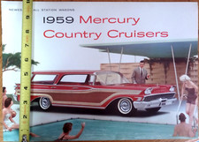 1959 MERCURY COUNTRY CRUISERS AUTO DEALER SALES BROCHURE FOLD-OUT STATION WAGONS picture