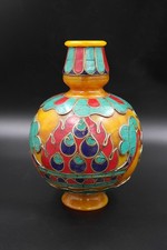 Old Tibet Buddhism turquoise inlay flame designs Amber Vase, offering of flowers picture