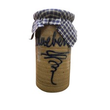 Vntg B Stebner Pottery Blueberries Stoneware Crock Handwritten 7