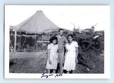 Old Vintage Photo ARMY MAN SOLDIER TENT WOMEN LUZON PHILIPPINES 1948 picture