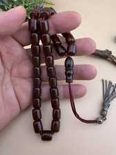 Antique Pressed Amber Islamic Tasbih 33 Prayer Rosary مسبحة مسباح كهرب انتيك كبس picture