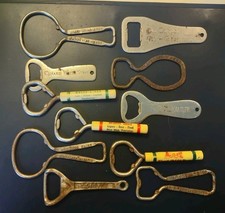 11 Beer Bottle Milk Cap Advertising Openers Cunard Hotel Statler Leisy's Koehler picture
