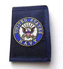 USN US NAVY HEAVY DUTY NYLON EMBROIDERED WALLET TRIFOLD picture