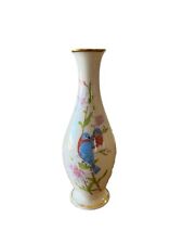 Stunning Lenox Ethernal Love Blue Bird Floral Hand Painted Gold Bud Vase USA picture