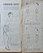 1946 Women's Panty Pantie Girdles Garter Belt Vintage Fashion Sketch art Ad  picture