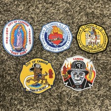 Lot Of 5 Camden NJ FIRE DEPT PATCHES EASTSIDE CRAMER HILL ENGINE LADDER BC 2 picture