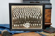 Vintage 1945 US Navy Cadets Navel Training Center Photo Wood Frame New York picture