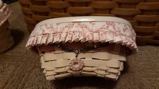 Longaberger Breast Cancer Horizon of Hope Whitewashed Basket Set 2002 picture