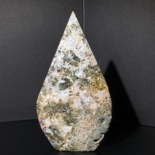 380g RARE Ocean Jasper Tear Drop Tower Crystal Quartz Stone Point Healing R picture