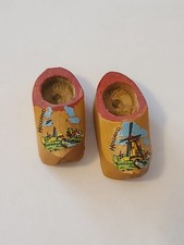 Vintage Dutch Wooden Clogs Tiny Doll Set picture