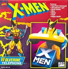 Vintage 1990s Marvel Comics Wolverine Landline Telephone in Box picture