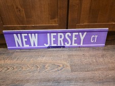 Vintage New Jersey Ct Street Sign Double Sided Heavy Extruded Rib Aluminum Mob picture