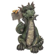 PT Green Dragon Figure Holding a Welcome Sign picture