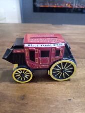 Vintage Wells Fargo Metal Stage Coach Wagon Coin Bank 1998, No key. picture