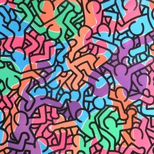 KEITH HARING = Framed Poster New York Amsterdam 1985 George Mulder = POP ART picture