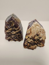Beautiful Raw Amethyst Points With Calcite, Rainbows 2 Lb Each 2in picture