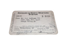 1949 1950 C&NW CHICAGO & NORTH WESTERN EMPLOYEE PASS #3859 LEHIGH VALLEY picture