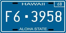 Hawaii Five-0 1968 Hawaii License plate picture