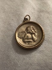  Vintage PPC 14K GF Gold Filled Angel Cherub Pendant picture