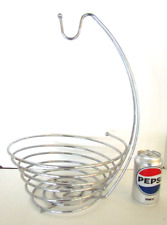 VINTAGE CHROME SPRINGY FRUIT BASKET WITH BANANA HOOK picture