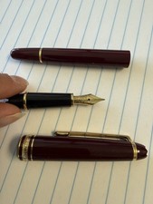MONTBLANC CLASSIQUE 144 14K-585 FOUNTAIN VINTAGE RED BROKEN FOR PARTS/REPAIR picture