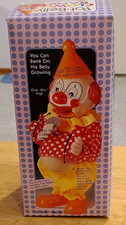 Vintage JSNY Pot Belly Clown Mechanical Coin Bank New In Box 1980s 10.5