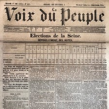 Journal LA VOIX DU PEUPLE 1st May 1850 # Proclamation of Eugene SUE in the elections picture