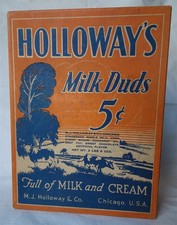 Vintage Holloway's Milk Duds Cardboard Store Display Box, Chicago, U.S.A., empty picture