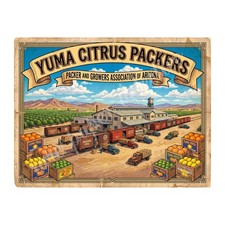 Yuma Arizona Citrus Packers 1950s Retro Style Fruit Crate Label 10.5