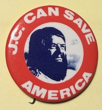 Jimmy Carter Campaign Button/Pinback J.C. Can Save America Vintage picture
