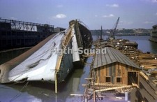 WW2 Picture Photo SS Normandie USS Lafayette lies capsized 8445 picture