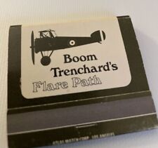 Vtg Boom Trenchard’s Flare Path San Diego  CA Large Matchbook Full Unstruck picture