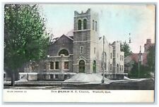 c1910 New M.E. Church Chapel Exterior Winfield Kansas Vintage Antique Postcard picture